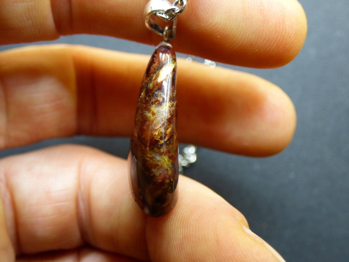 Pietersite gold rot blau 925 Sterling Silber ~ Edelstein Kette ~HIPPIE ~GOA ~Boho ~Tibet ~Ethno ~Nature ~Schutzsymbol ~Rarität - Art of Nature Berlin