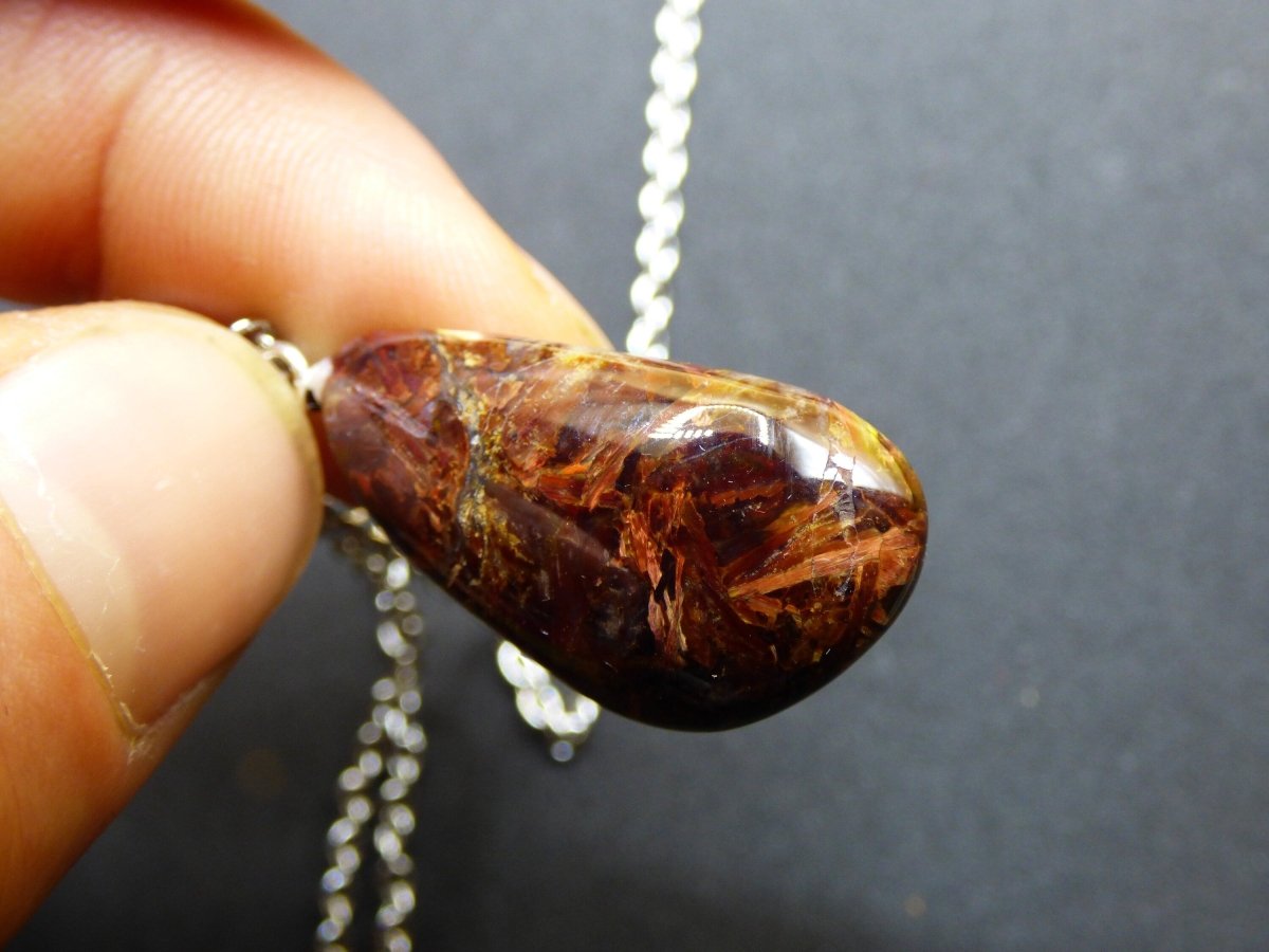 Pietersite gold rot blau 925 Sterling Silber ~ Edelstein Kette ~HIPPIE ~GOA ~Boho ~Tibet ~Ethno ~Nature ~Schutzsymbol ~Rarität - Art of Nature Berlin