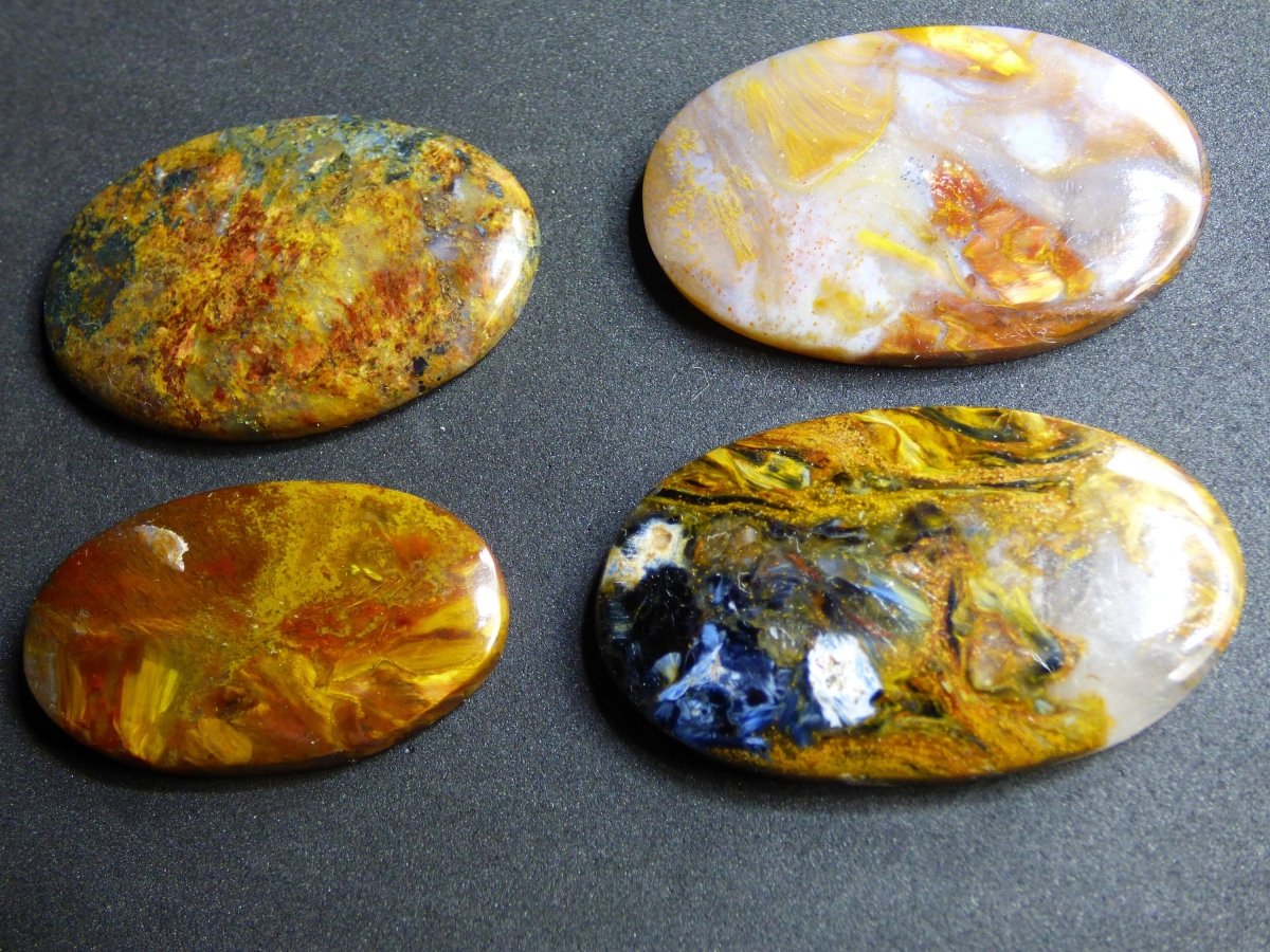 Pietersite gold rot blau Designer *High Quality Fair Trade Edelstein Cabochon Auflegestein Bastel Makramee Heilstein Blitz - Art of Nature Berlin