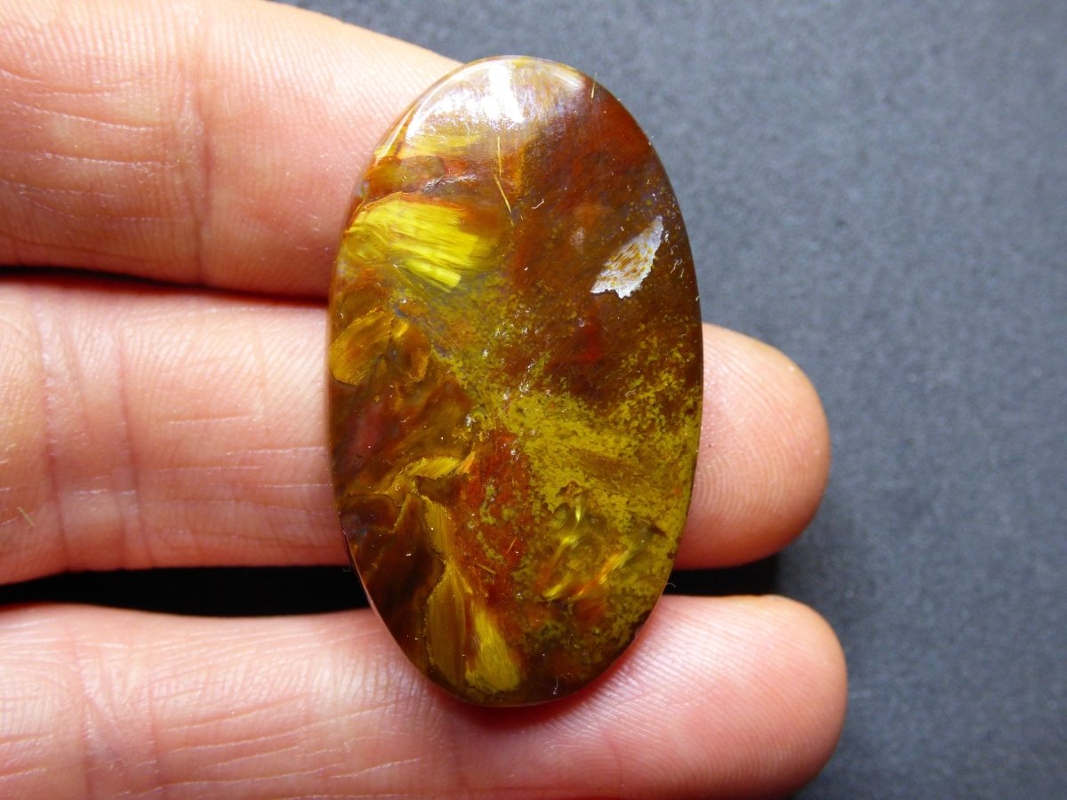 Pietersite gold rot blau Designer *High Quality Fair Trade Edelstein Cabochon Auflegestein Bastel Makramee Heilstein Blitz - Art of Nature Berlin