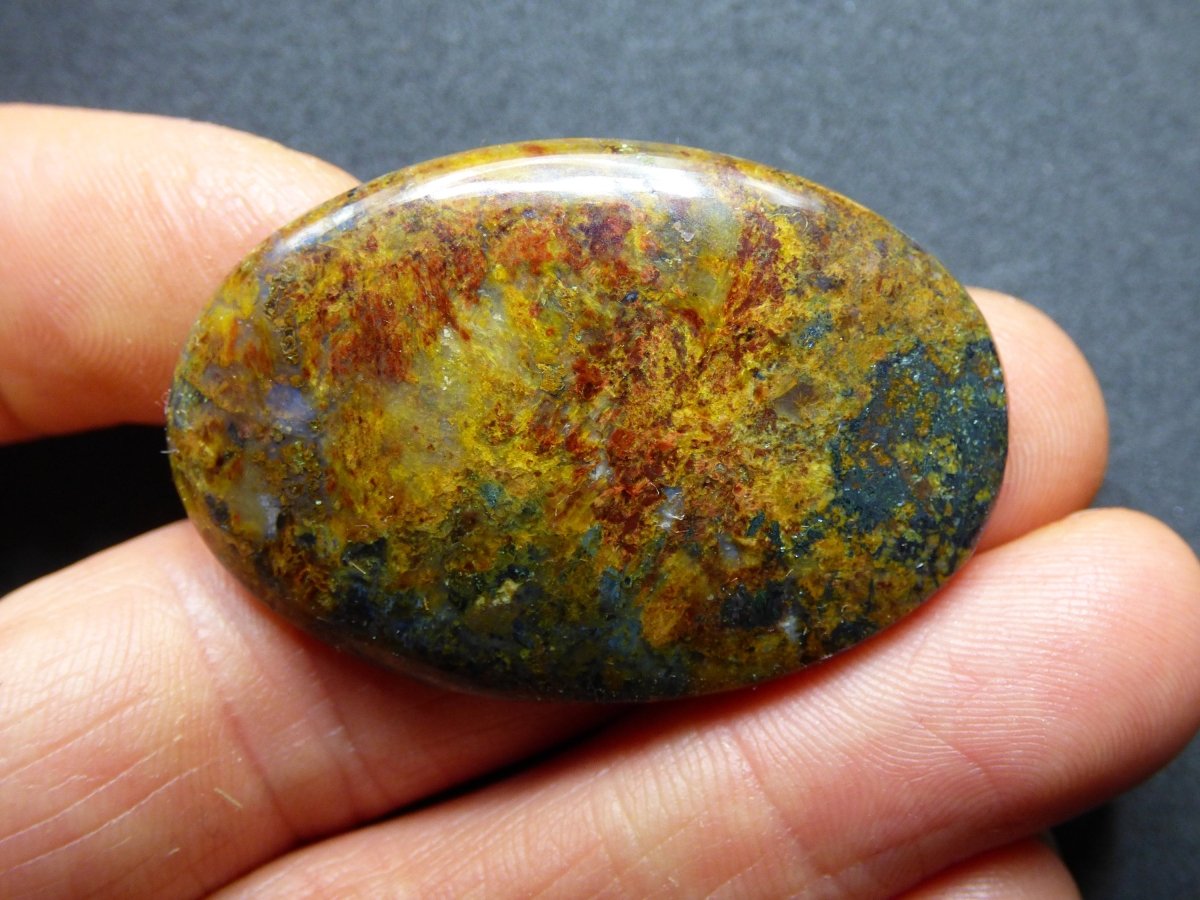 Pietersite gold rot blau Designer *High Quality Fair Trade Edelstein Cabochon Auflegestein Bastel Makramee Heilstein Blitz - Art of Nature Berlin