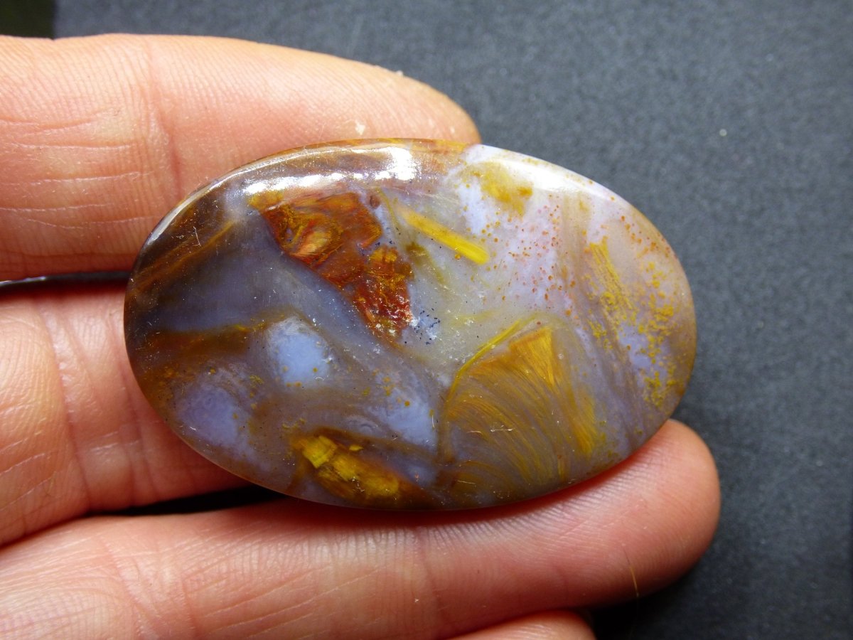 Pietersite gold rot blau Designer *High Quality Fair Trade Edelstein Cabochon Auflegestein Bastel Makramee Heilstein Blitz - Art of Nature Berlin