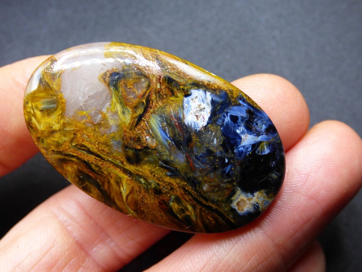 Pietersite gold rot blau Designer *High Quality Fair Trade Edelstein Cabochon Auflegestein Bastel Makramee Heilstein Blitz - Art of Nature Berlin