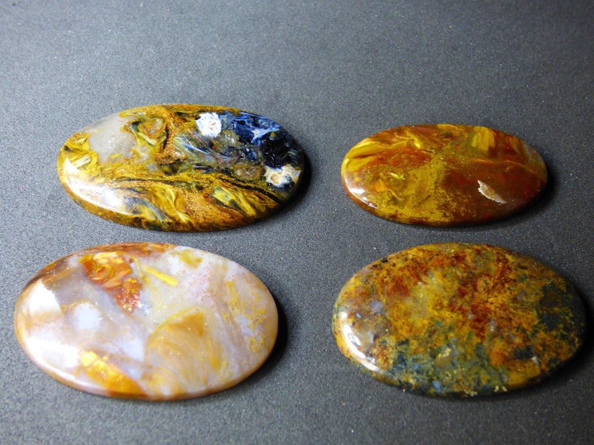 Pietersite gold rot blau Designer *High Quality Fair Trade Edelstein Cabochon Auflegestein Bastel Makramee Heilstein Blitz - Art of Nature Berlin