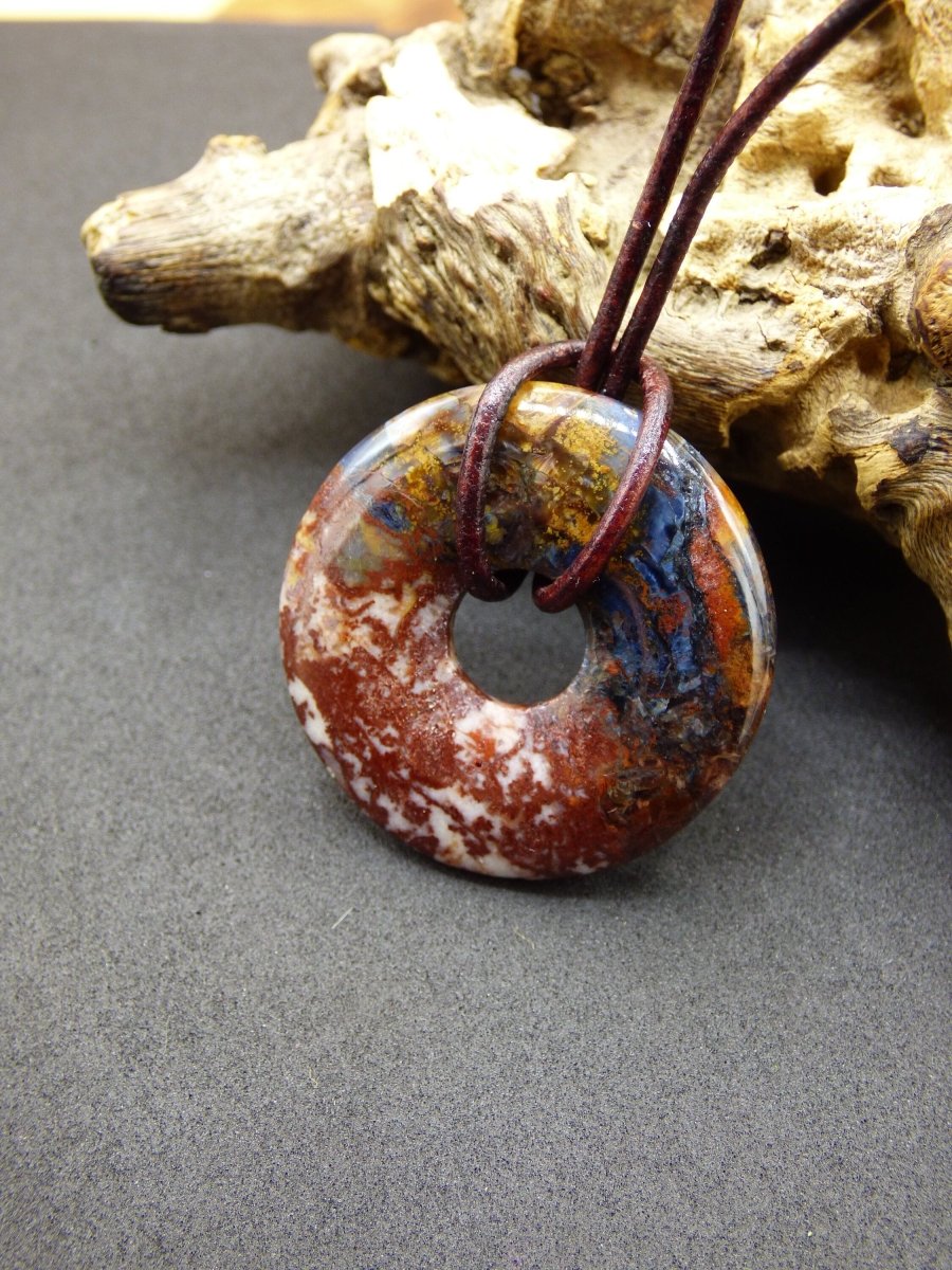 Pietersite gold rot blau ~ Edelstein Kette ~HIPPIE ~GOA ~Boho ~Tibet ~Ethno ~Nature ~Donut ~Schutzsymbol ~Heilstein ~Rarität - Art of Nature Berlin