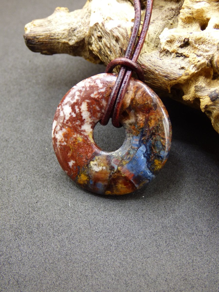 Pietersite gold rot blau ~ Edelstein Kette ~HIPPIE ~GOA ~Boho ~Tibet ~Ethno ~Nature ~Donut ~Schutzsymbol ~Heilstein ~Rarität - Art of Nature Berlin