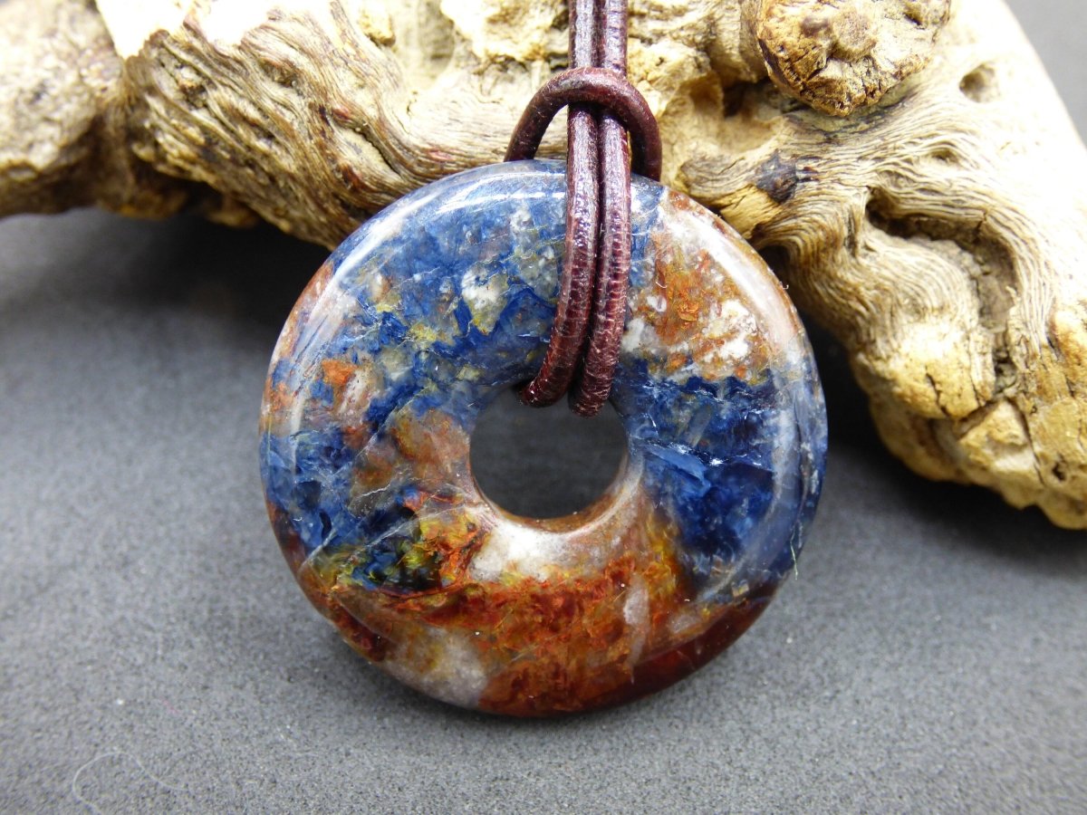 Pietersite gold rot blau ~ Edelstein Kette ~HIPPIE ~GOA ~Boho ~Tibet ~Ethno ~Nature ~Donut ~Schutzsymbol ~Heilstein ~Rarität - Art of Nature Berlin