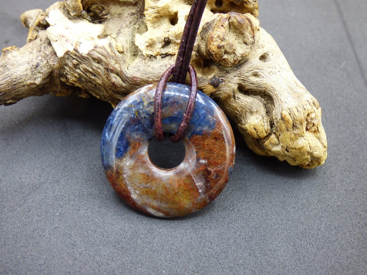 Pietersite gold rot blau ~ Edelstein Kette ~HIPPIE ~GOA ~Boho ~Tibet ~Ethno ~Nature ~Donut ~Schutzsymbol ~Heilstein ~Rarität - Art of Nature Berlin