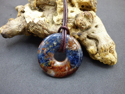 Pietersite gold rot blau ~ Edelstein Kette ~HIPPIE ~GOA ~Boho ~Tibet ~Ethno ~Nature ~Donut ~Schutzsymbol ~Heilstein ~Rarität - Art of Nature Berlin