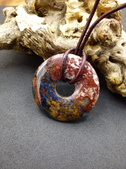 Pietersite gold rot blau ~ Edelstein Kette ~HIPPIE ~GOA ~Boho ~Tibet ~Ethno ~Nature ~Donut ~Schutzsymbol ~Heilstein ~Rarität - Art of Nature Berlin