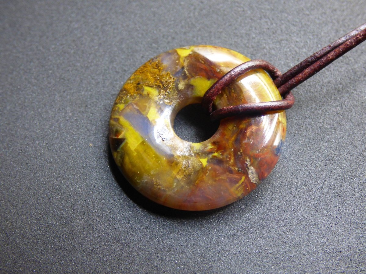 Pietersite gold & rot ~ Edelstein Kette ~HIPPIE ~GOA ~Boho ~Tibet ~Ethno ~Nature ~Donut ~Schutzsymbol ~Rarität - Art of Nature Berlin