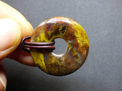 Pietersite gold & rot ~ Edelstein Kette ~HIPPIE ~GOA ~Boho ~Tibet ~Ethno ~Nature ~Donut ~Schutzsymbol ~Rarität - Art of Nature Berlin