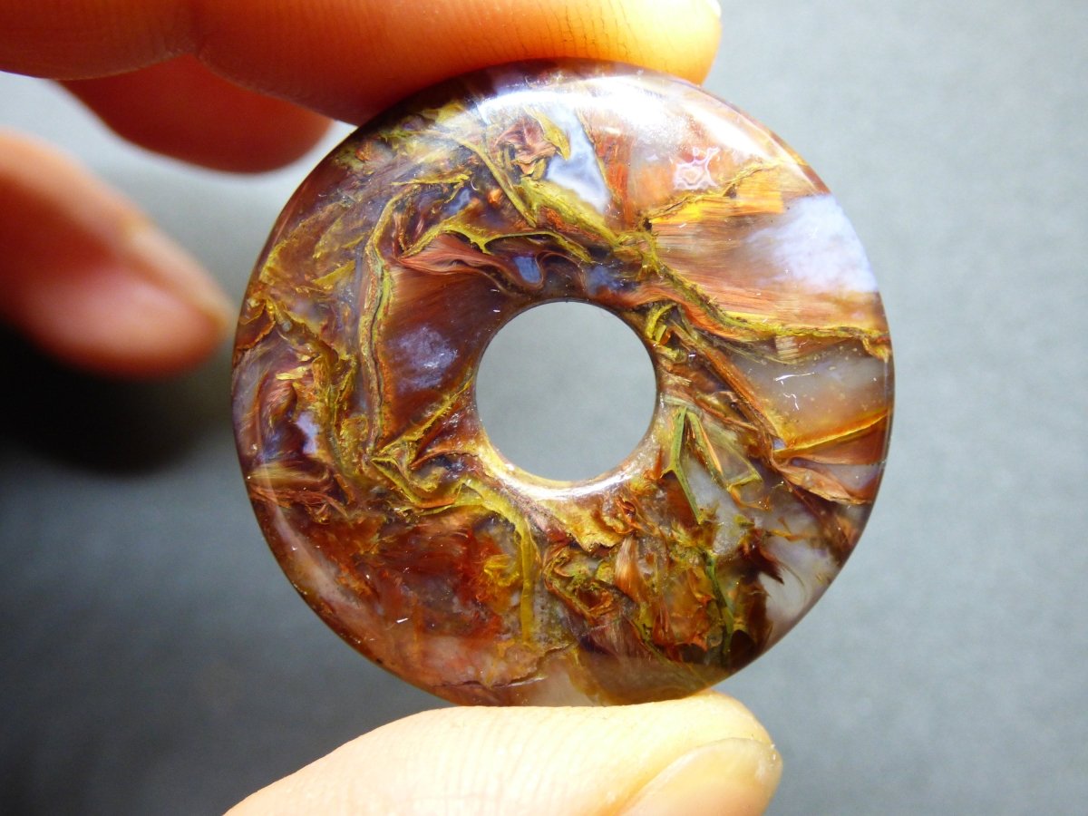 Pietersite gold & rot ~ Edelstein Kette ~HIPPIE ~GOA ~Boho ~Tibet ~Ethno ~Nature ~Donut ~Schutzsymbol ~Rarität - Art of Nature Berlin