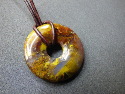 Pietersite gold & rot ~ Edelstein Kette ~HIPPIE ~GOA ~Boho ~Tibet ~Ethno ~Nature ~Donut ~Schutzsymbol ~Rarität - Art of Nature Berlin