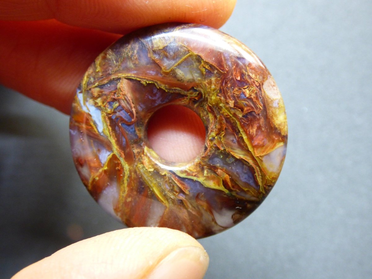 Pietersite gold & rot ~ Edelstein Kette ~HIPPIE ~GOA ~Boho ~Tibet ~Ethno ~Nature ~Donut ~Schutzsymbol ~Rarität - Art of Nature Berlin