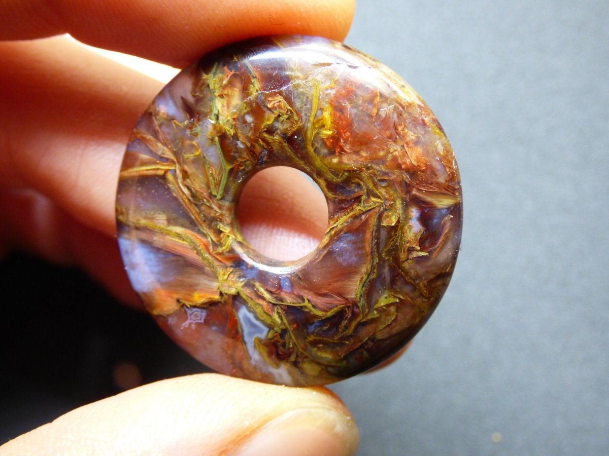 Pietersite gold & rot ~ Edelstein Kette ~HIPPIE ~GOA ~Boho ~Tibet ~Ethno ~Nature ~Donut ~Schutzsymbol ~Rarität - Art of Nature Berlin