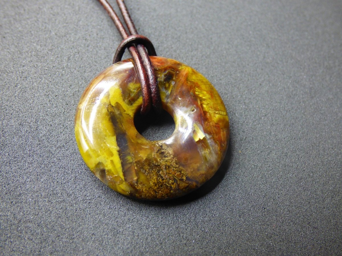 Pietersite gold & rot ~ Edelstein Kette ~HIPPIE ~GOA ~Boho ~Tibet ~Ethno ~Nature ~Donut ~Schutzsymbol ~Rarität - Art of Nature Berlin