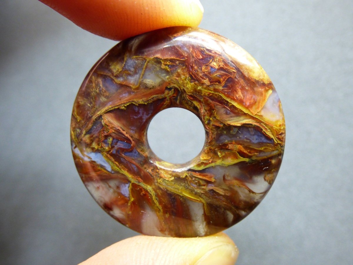 Pietersite gold & rot ~ Edelstein Kette ~HIPPIE ~GOA ~Boho ~Tibet ~Ethno ~Nature ~Donut ~Schutzsymbol ~Rarität - Art of Nature Berlin