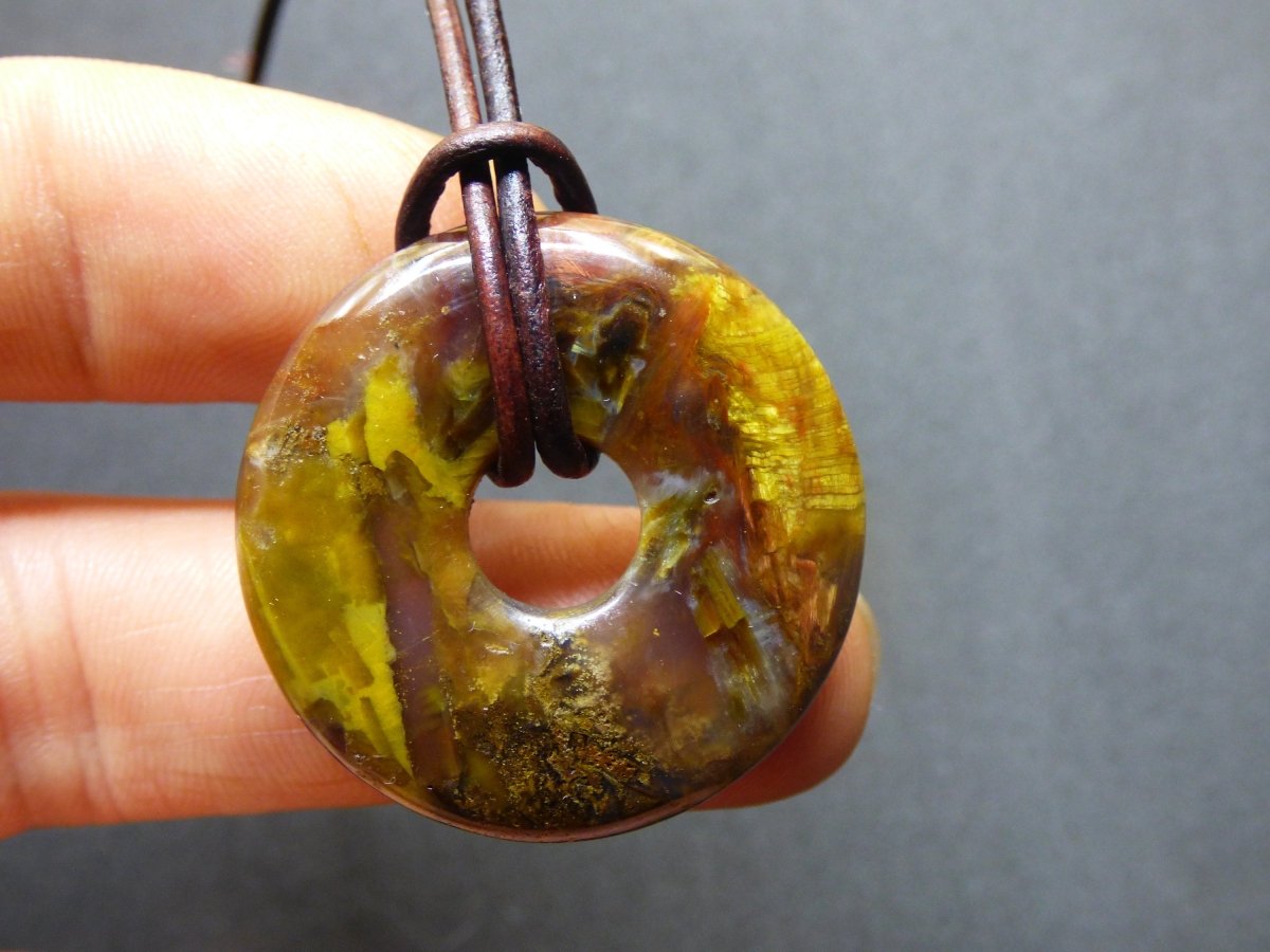 Pietersite gold & rot ~ Edelstein Kette ~HIPPIE ~GOA ~Boho ~Tibet ~Ethno ~Nature ~Donut ~Schutzsymbol ~Rarität - Art of Nature Berlin