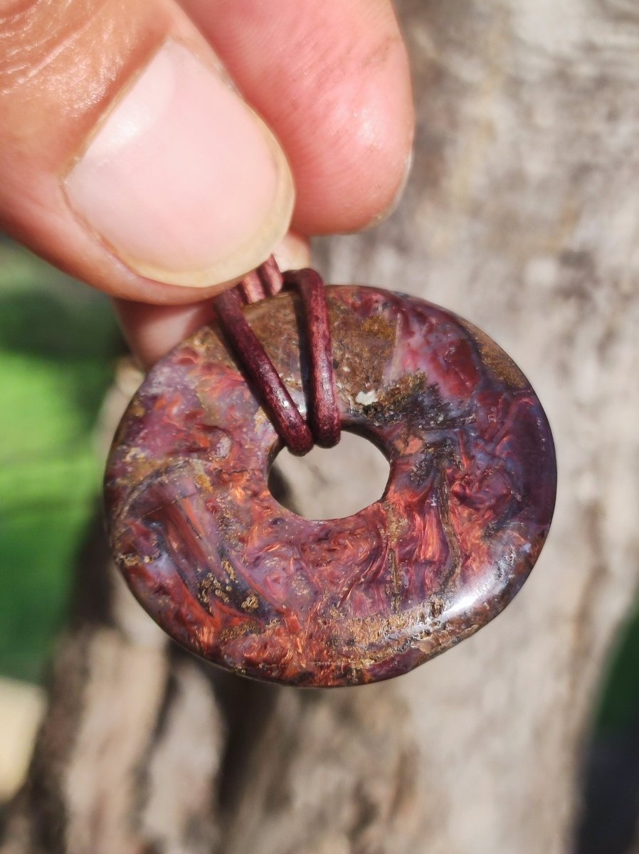 Pietersite gold & rot ~ Edelstein Kette ~HIPPIE ~GOA ~Boho ~Tibet ~Ethno ~Nature ~Donut ~Schutzsymbol ~Rarität - Art of Nature Berlin