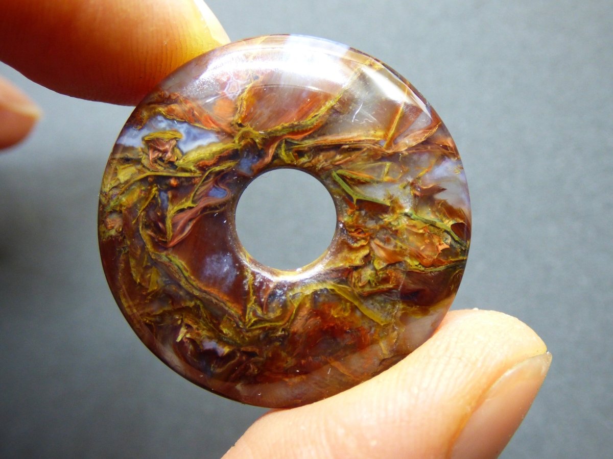 Pietersite gold & rot ~ Edelstein Kette ~HIPPIE ~GOA ~Boho ~Tibet ~Ethno ~Nature ~Donut ~Schutzsymbol ~Rarität - Art of Nature Berlin