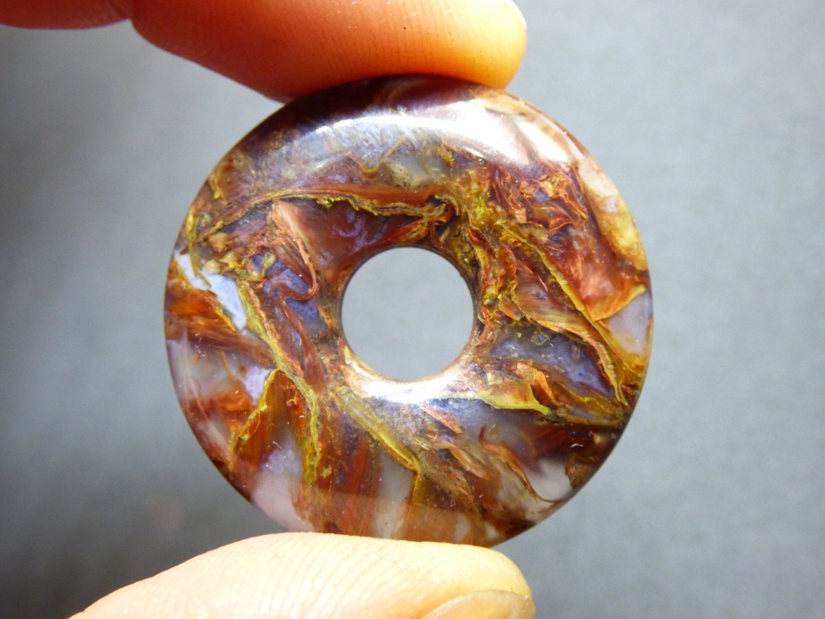 Pietersite gold & rot ~ Edelstein Kette ~HIPPIE ~GOA ~Boho ~Tibet ~Ethno ~Nature ~Donut ~Schutzsymbol ~Rarität - Art of Nature Berlin