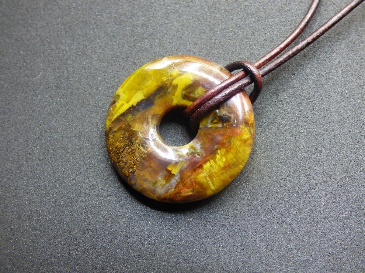 Pietersite gold & rot ~ Edelstein Kette ~HIPPIE ~GOA ~Boho ~Tibet ~Ethno ~Nature ~Donut ~Schutzsymbol ~Rarität - Art of Nature Berlin