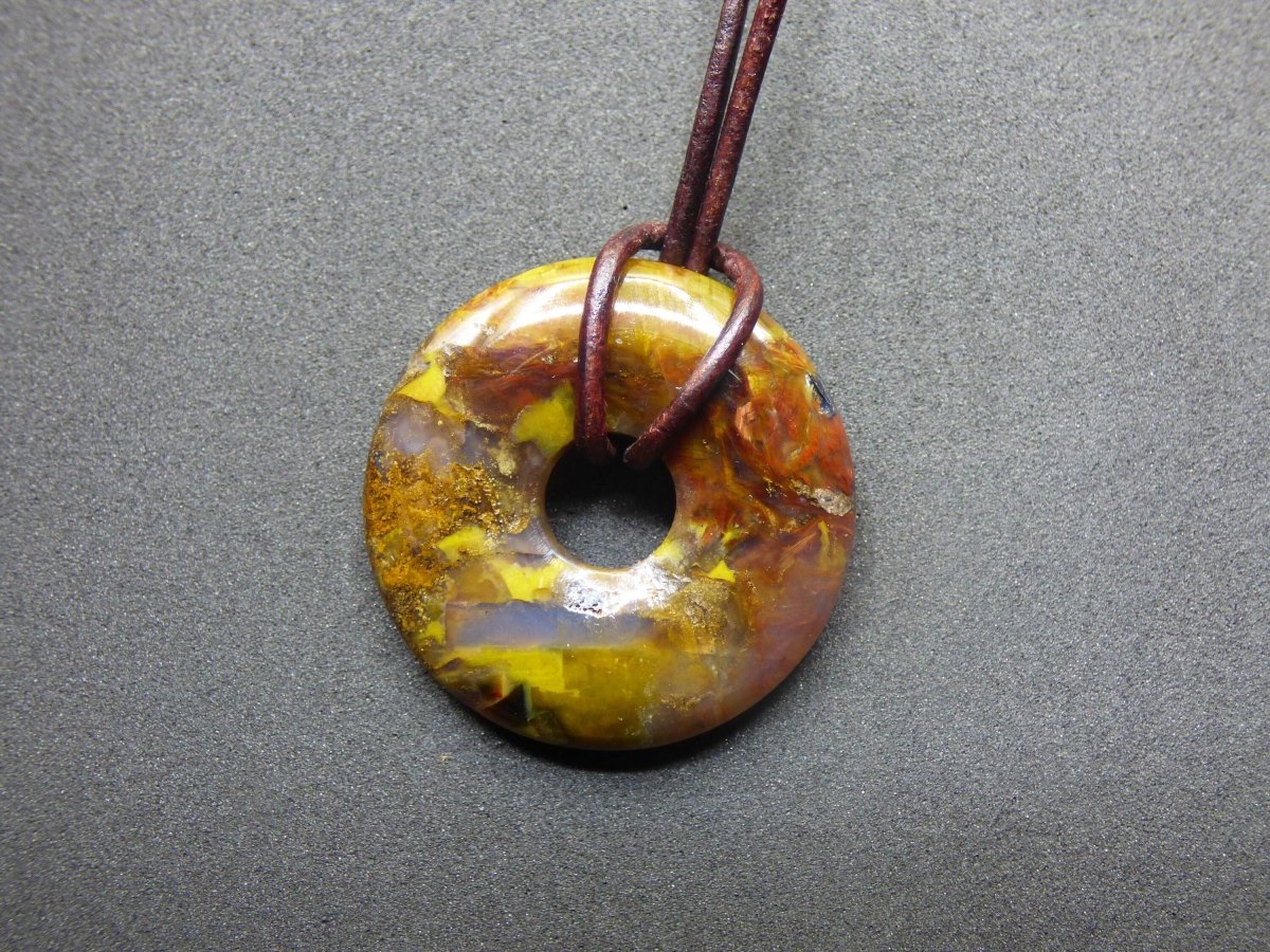 Pietersite gold & rot ~ Edelstein Kette ~HIPPIE ~GOA ~Boho ~Tibet ~Ethno ~Nature ~Donut ~Schutzsymbol ~Rarität - Art of Nature Berlin