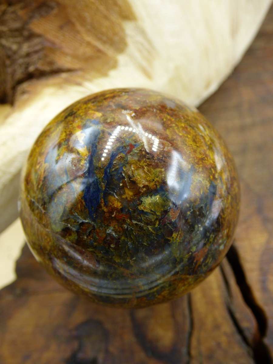 Pietersite ~ Magische Edelstein Kugel Massage & Deko Sphere Crystal Spielkugel Meditation ~HIPPIE ~GOA ~Boho ~Ethno ~Heilstein 1234 - Art of Nature Berlin