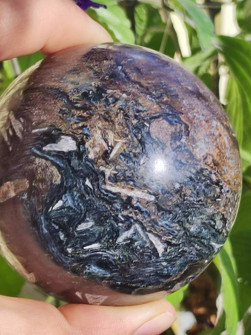 Pietersite ~ Magische Edelstein Kugel Massage & Deko Sphere Crystal Spielkugel Meditation ~HIPPIE ~GOA ~Boho ~Ethno ~Heilstein - Art of Nature Berlin