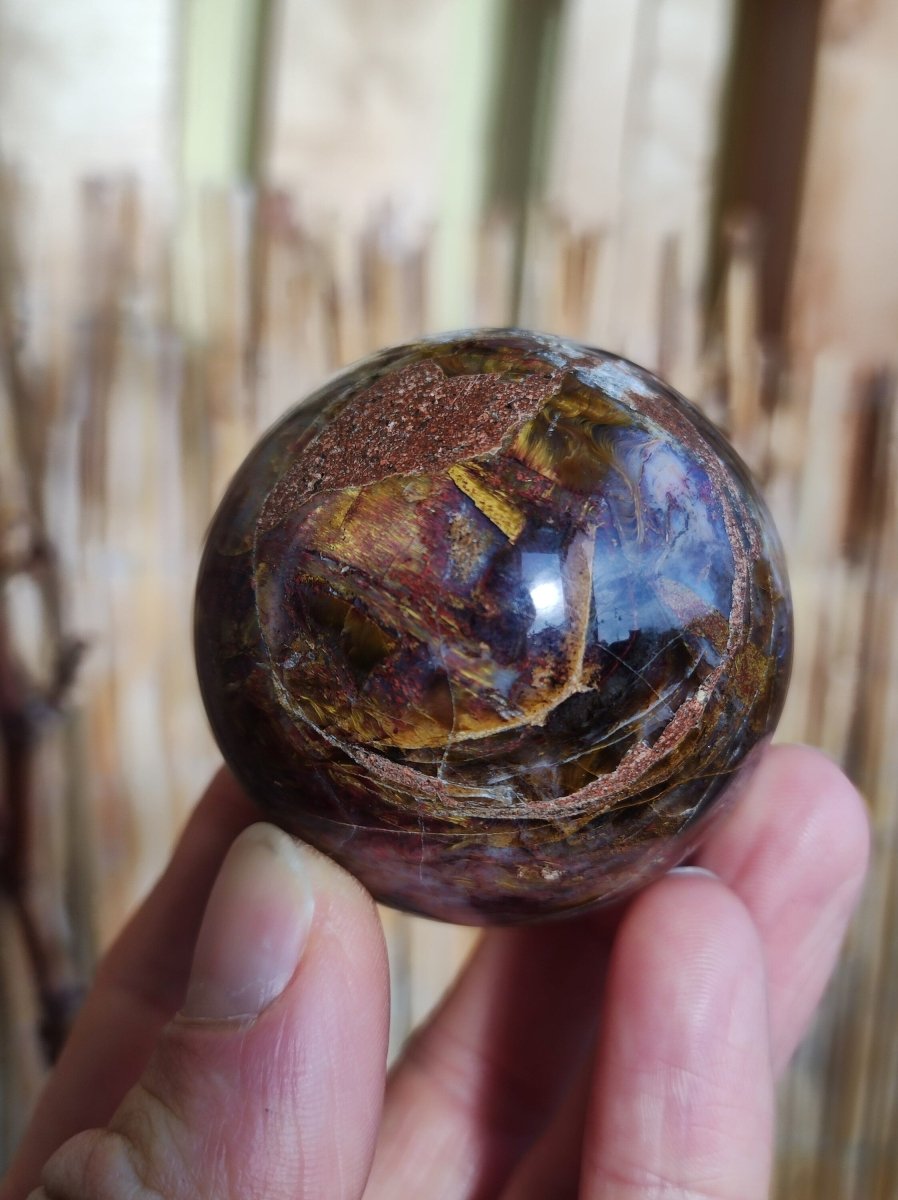 Pietersite ~ Magische Edelstein Kugel Massage & Deko Sphere Crystal Spielkugel Meditation ~HIPPIE ~GOA ~Boho ~Ethno ~Heilstein - Art of Nature Berlin