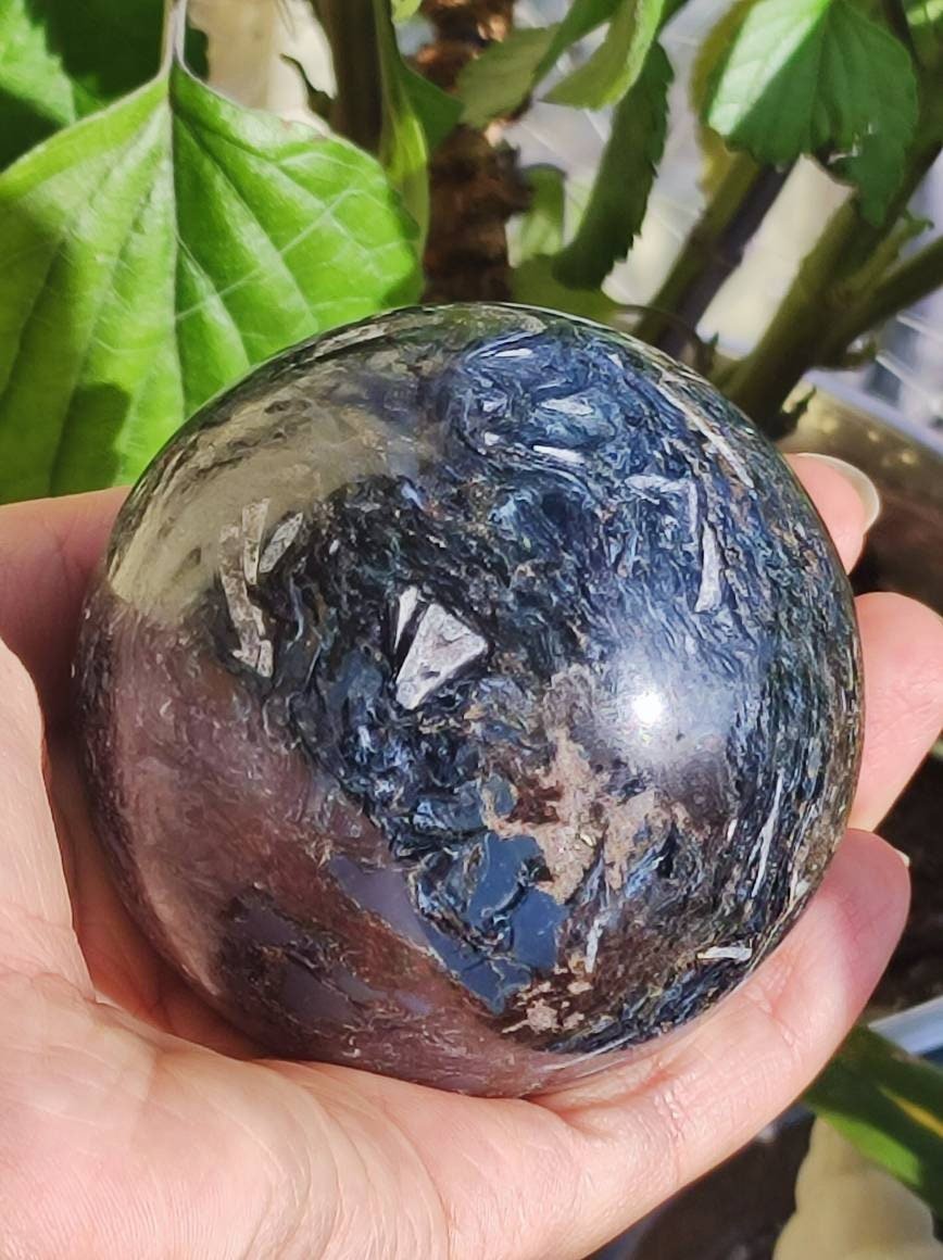 Pietersite ~ Magische Edelstein Kugel Massage & Deko Sphere Crystal Spielkugel Meditation ~HIPPIE ~GOA ~Boho ~Ethno ~Heilstein - Art of Nature Berlin