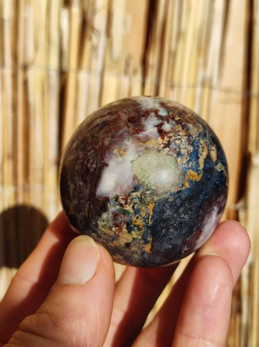 Pietersite ~ Magische Edelstein Kugel Massage & Deko Sphere Crystal Spielkugel Meditation ~HIPPIE ~GOA ~Boho ~Ethno ~Heilstein ~Naturschatz - Art of Nature Berlin