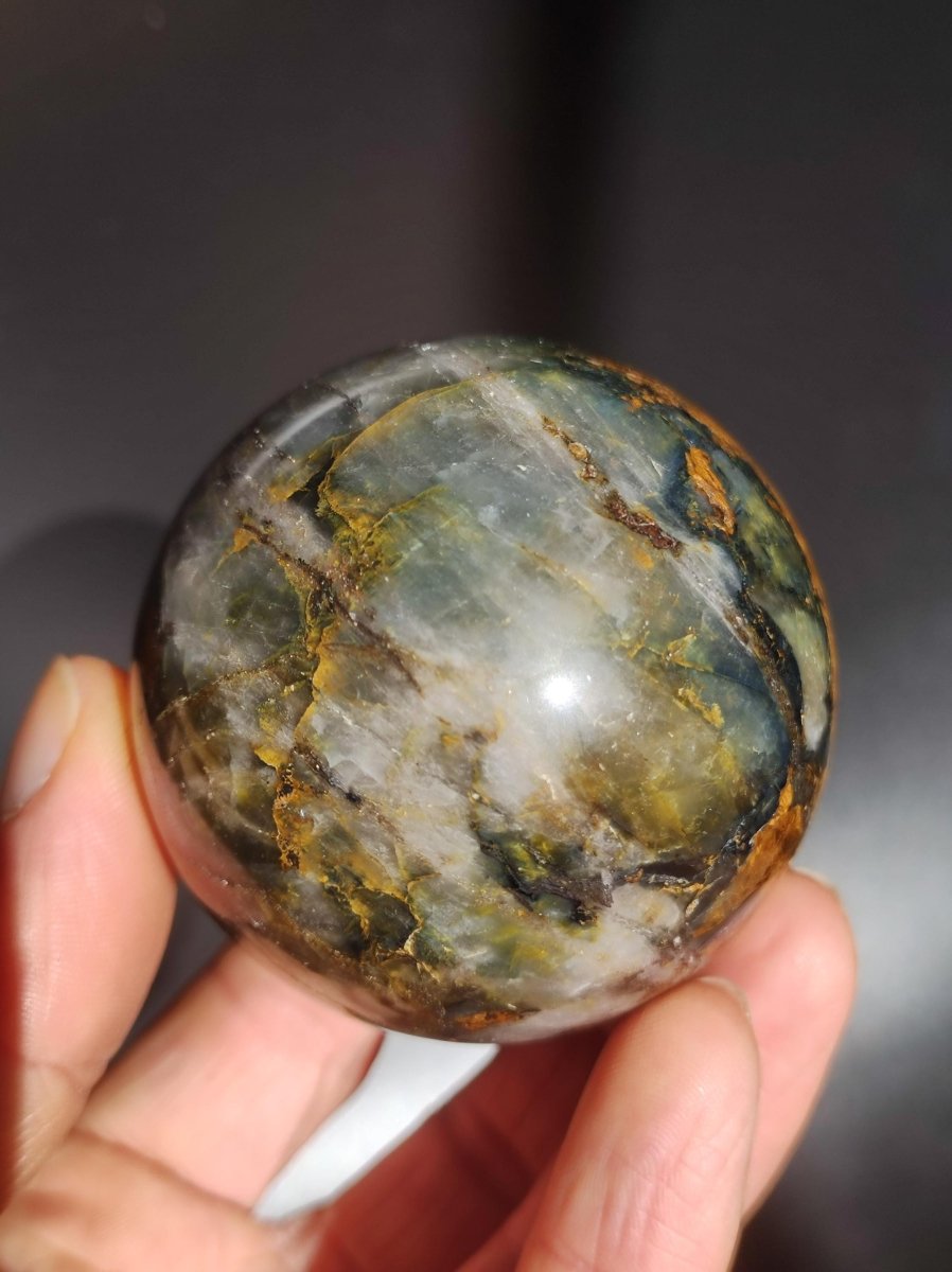 Pietersite ~ Magische Edelstein Kugel Massage & Deko Sphere Crystal Spielkugel Meditation ~HIPPIE ~GOA ~Boho ~Ethno ~Heilstein ~Naturschatz - Art of Nature Berlin