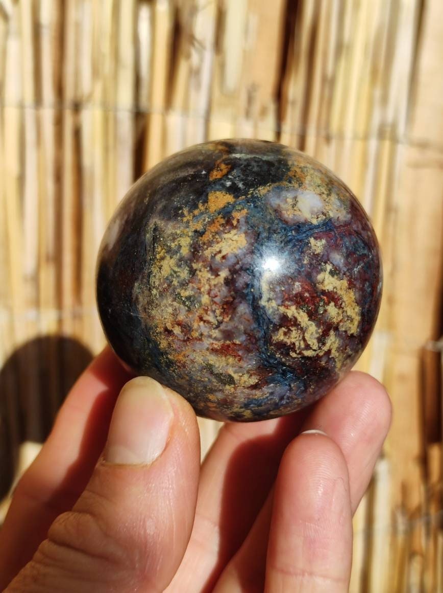 Pietersite ~ Magische Edelstein Kugel Massage & Deko Sphere Crystal Spielkugel Meditation ~HIPPIE ~GOA ~Boho ~Ethno ~Heilstein ~Naturschatz - Art of Nature Berlin