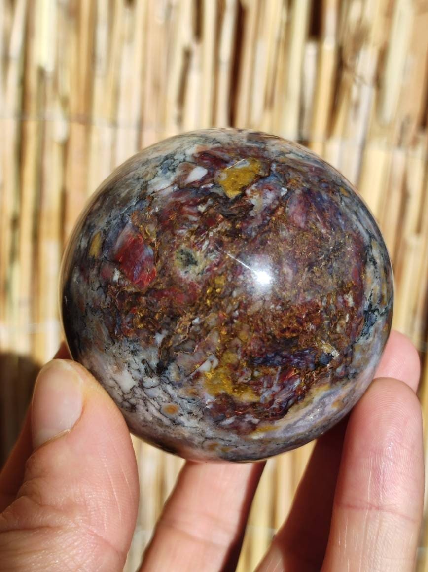 Pietersite ~ Magische Edelstein Kugel Massage & Deko Sphere Crystal Spielkugel Meditation ~HIPPIE ~GOA ~Boho ~Ethno ~Heilstein ~Naturschatz - Art of Nature Berlin