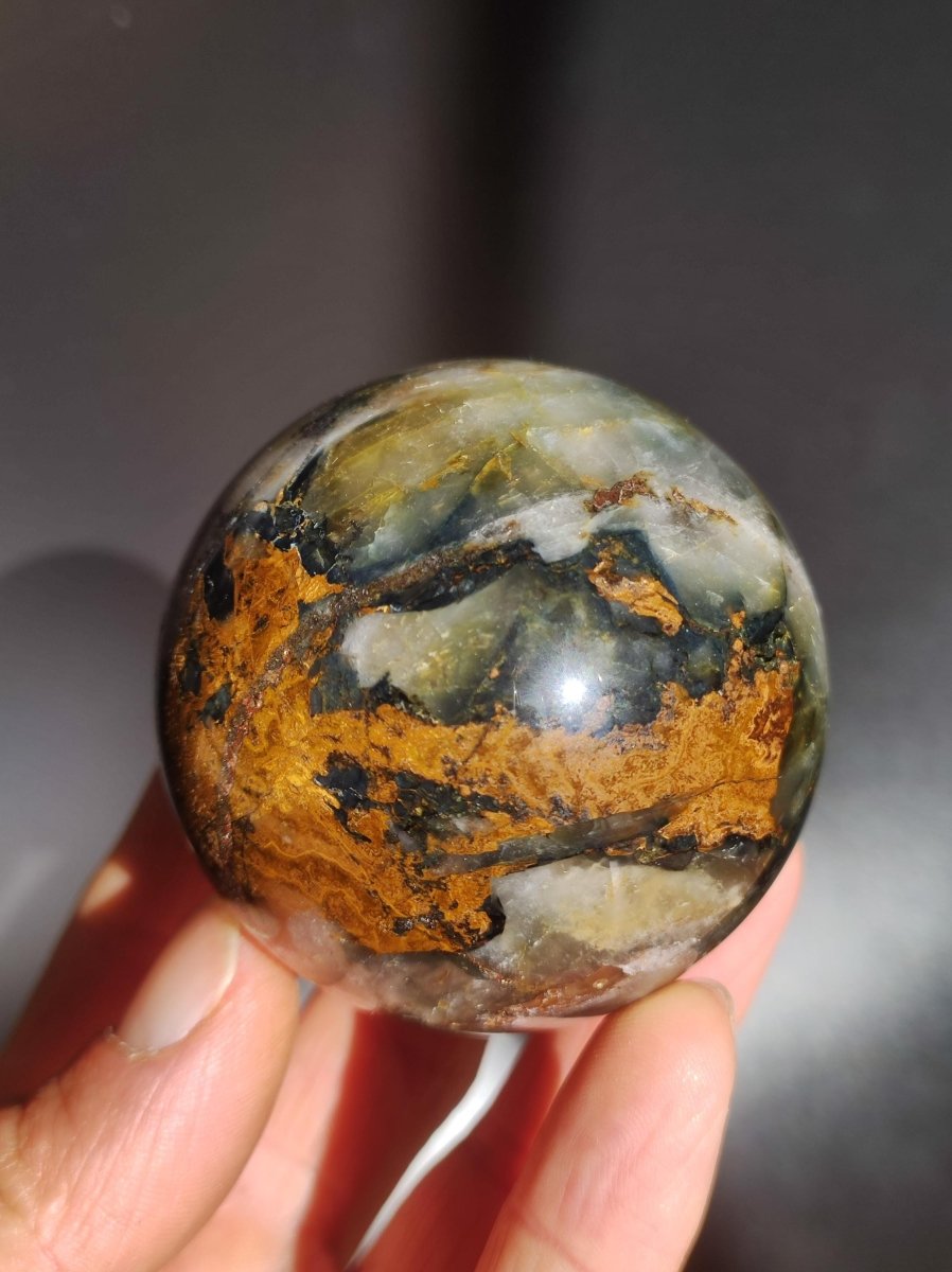 Pietersite ~ Magische Edelstein Kugel Massage & Deko Sphere Crystal Spielkugel Meditation ~HIPPIE ~GOA ~Boho ~Ethno ~Heilstein ~Naturschatz - Art of Nature Berlin