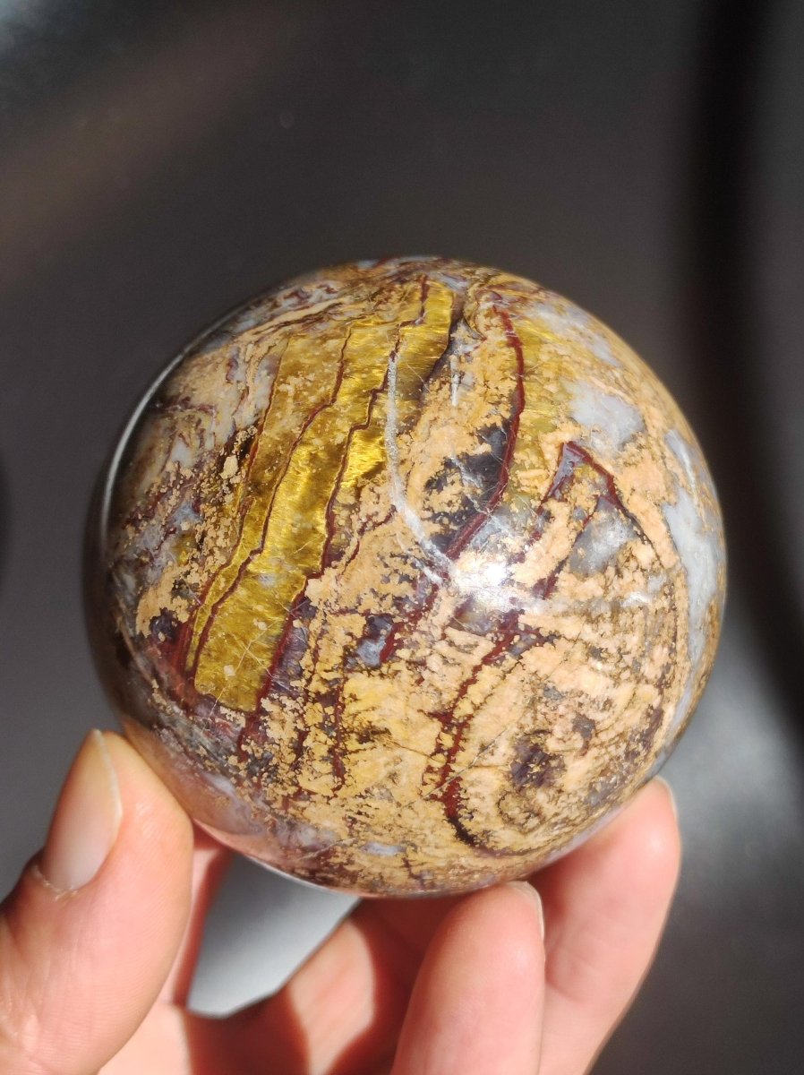 Pietersite ~ Magische Edelstein Kugel Massage & Deko Sphere Crystal Spielkugel Meditation ~HIPPIE ~GOA ~Boho ~Ethno ~Heilstein ~Naturschatz - Art of Nature Berlin