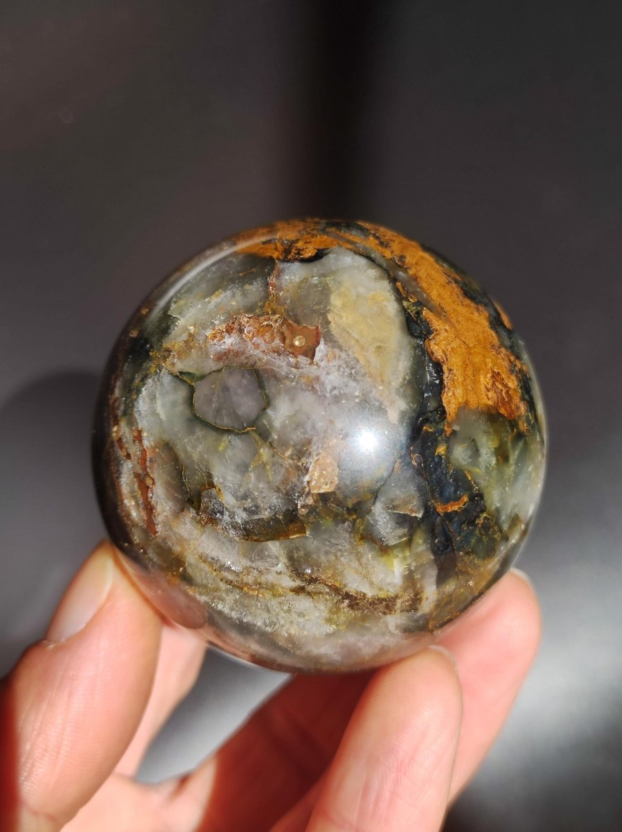Pietersite ~ Magische Edelstein Kugel Massage & Deko Sphere Crystal Spielkugel Meditation ~HIPPIE ~GOA ~Boho ~Ethno ~Heilstein ~Naturschatz - Art of Nature Berlin
