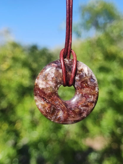 Pietersite rot braun gold Edelstein Donut Kette Rarität selten Schutzsymbol Heilstein Kristall HIPPIE Boho Ethno Mann Frau Geschenk Er Sie - Art of Nature Berlin