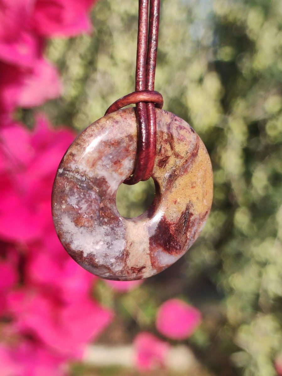 Pietersite rot braun gold Edelstein Donut Kette Rarität selten Schutzsymbol Heilstein Kristall HIPPIE Boho Ethno Mann Frau Geschenk Er Sie - Art of Nature Berlin