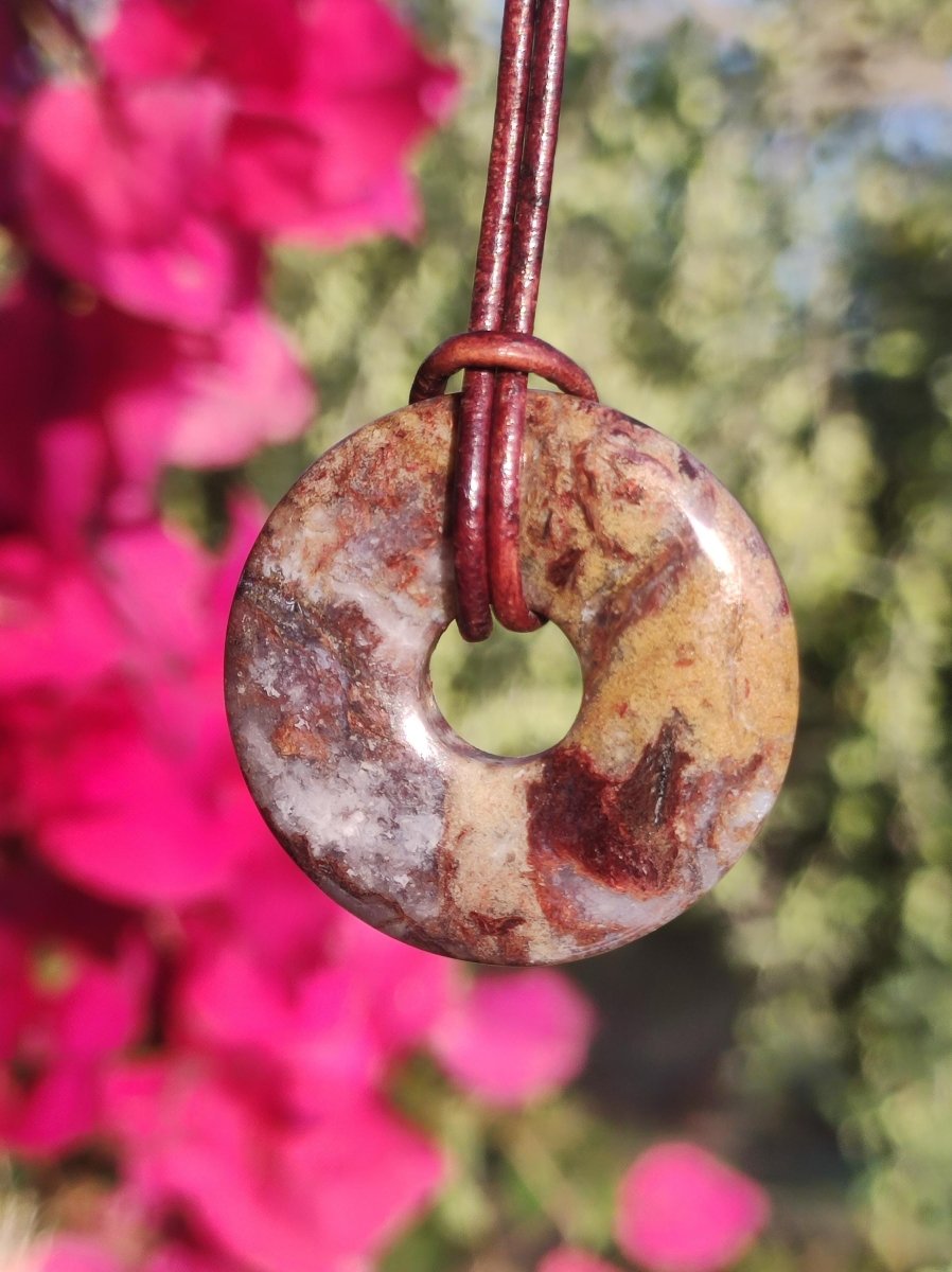 Pietersite rot braun gold Edelstein Donut Kette Rarität selten Schutzsymbol Heilstein Kristall HIPPIE Boho Ethno Mann Frau Geschenk Er Sie - Art of Nature Berlin