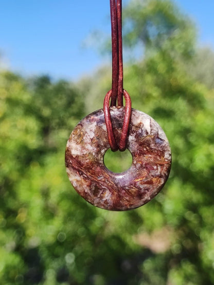 Pietersite rot braun gold Edelstein Donut Kette Rarität selten Schutzsymbol Heilstein Kristall HIPPIE Boho Ethno Mann Frau Geschenk Er Sie - Art of Nature Berlin