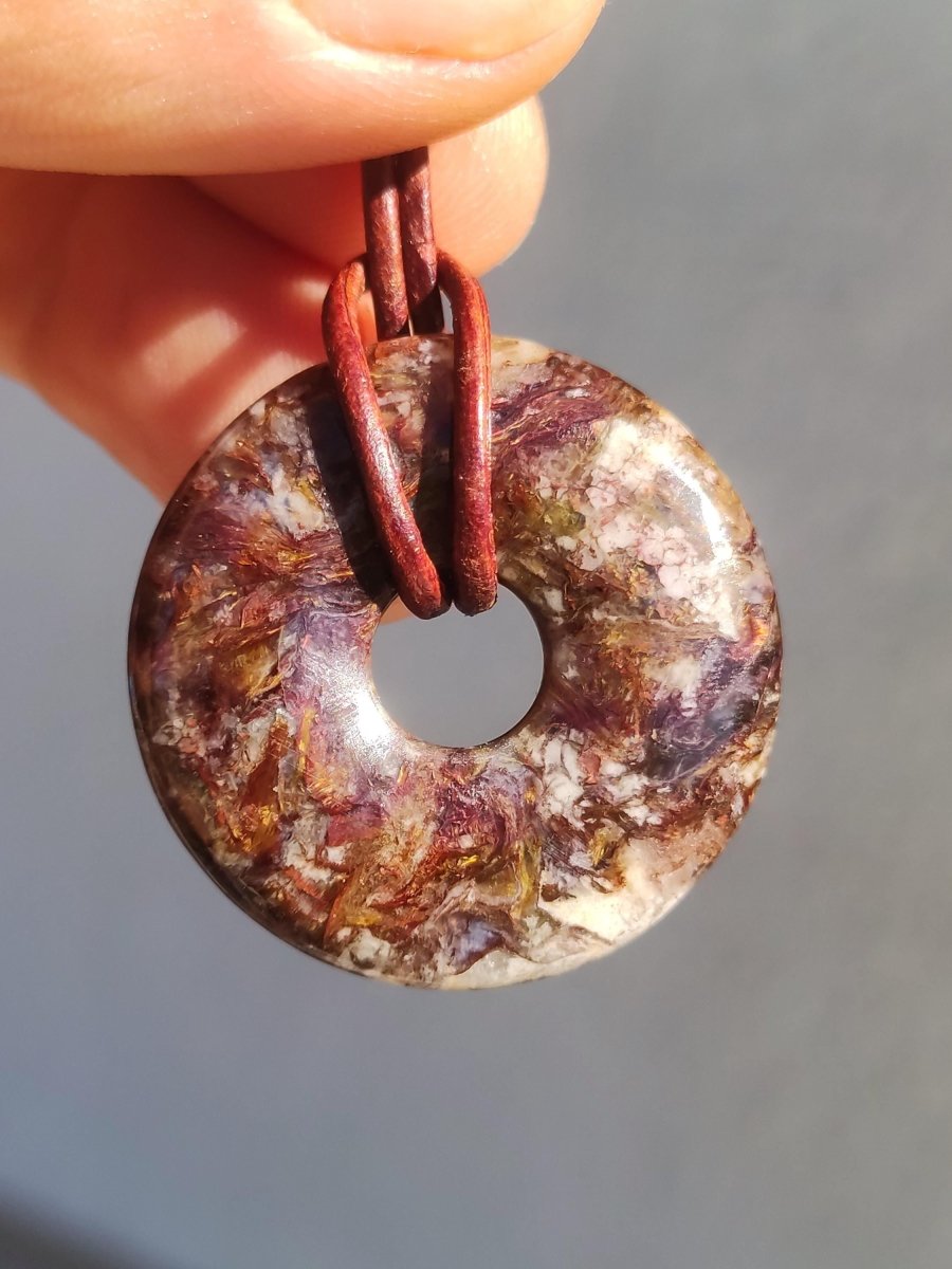 Pietersite rot braun gold Edelstein Donut Kette Rarität selten Schutzsymbol Heilstein Kristall HIPPIE Boho Ethno Mann Frau Geschenk Er Sie - Art of Nature Berlin