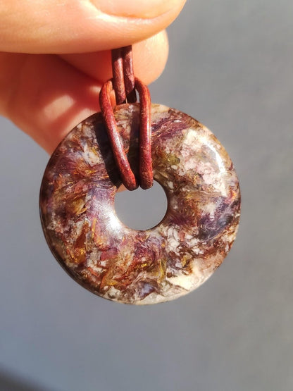 Pietersite rot braun gold Edelstein Donut Kette Rarität selten Schutzsymbol Heilstein Kristall HIPPIE Boho Ethno Mann Frau Geschenk Er Sie - Art of Nature Berlin