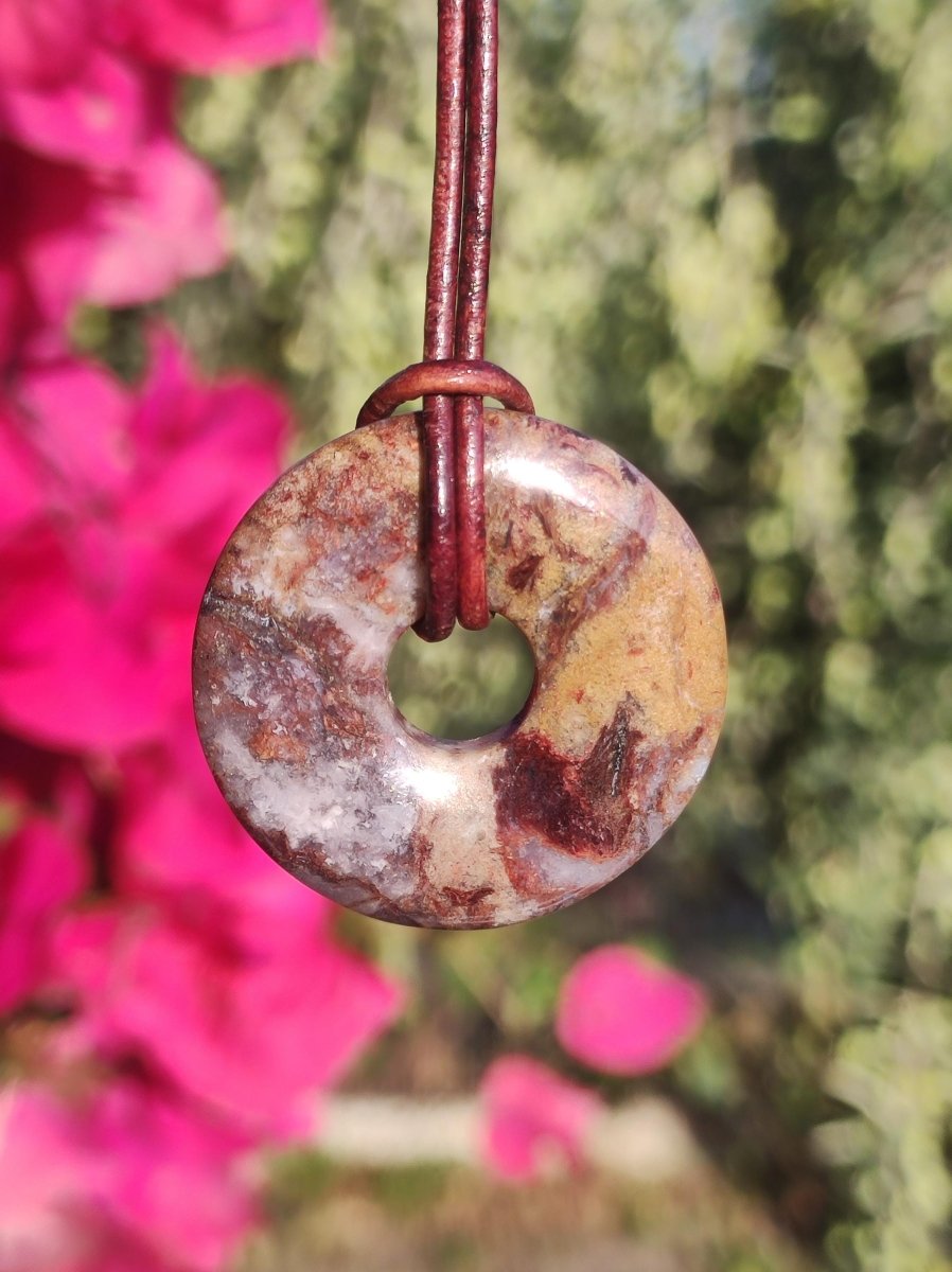 Pietersite rot braun gold Edelstein Donut Kette Rarität selten Schutzsymbol Heilstein Kristall HIPPIE Boho Ethno Mann Frau Geschenk Er Sie - Art of Nature Berlin