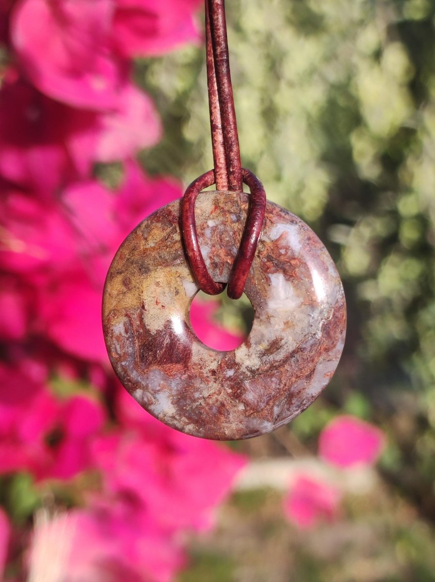 Pietersite rot braun gold Edelstein Donut Kette Rarität selten Schutzsymbol Heilstein Kristall HIPPIE Boho Ethno Mann Frau Geschenk Er Sie - Art of Nature Berlin