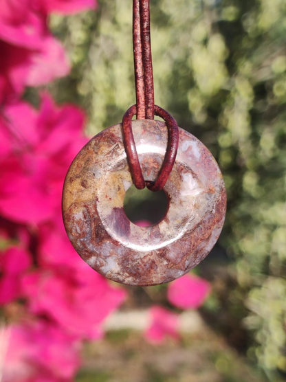 Pietersite rot braun gold Edelstein Donut Kette Rarität selten Schutzsymbol Heilstein Kristall HIPPIE Boho Ethno Mann Frau Geschenk Er Sie - Art of Nature Berlin