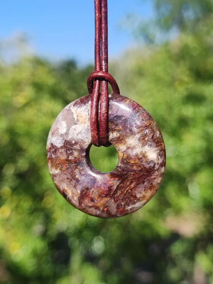 Pietersite rot braun gold Edelstein Donut Kette Rarität selten Schutzsymbol Heilstein Kristall HIPPIE Boho Ethno Mann Frau Geschenk Er Sie - Art of Nature Berlin