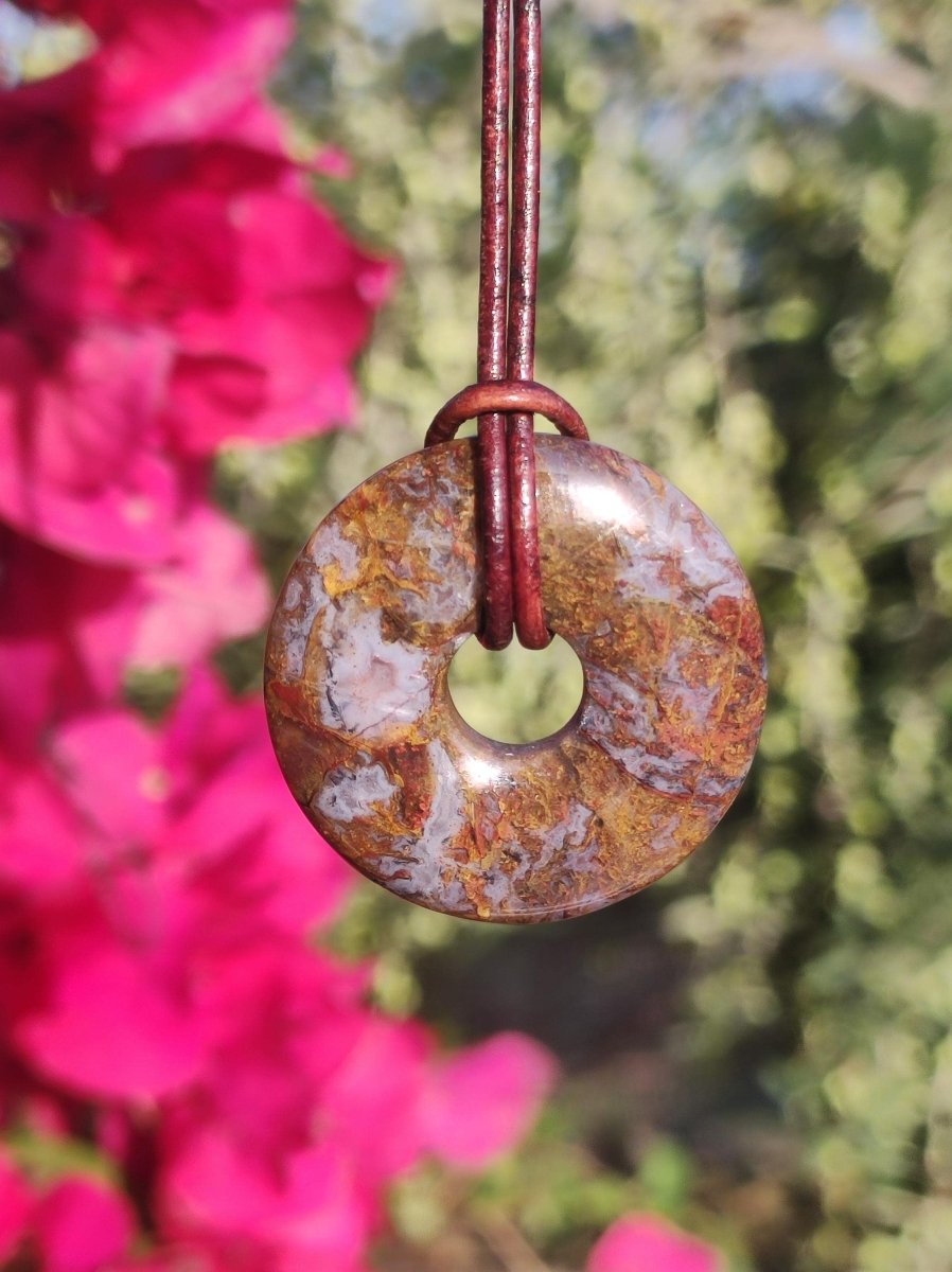 Pietersite rot braun gold Edelstein Donut Kette Rarität selten Schutzsymbol Heilstein Kristall HIPPIE Boho Ethno Mann Frau Geschenk Er Sie - Art of Nature Berlin